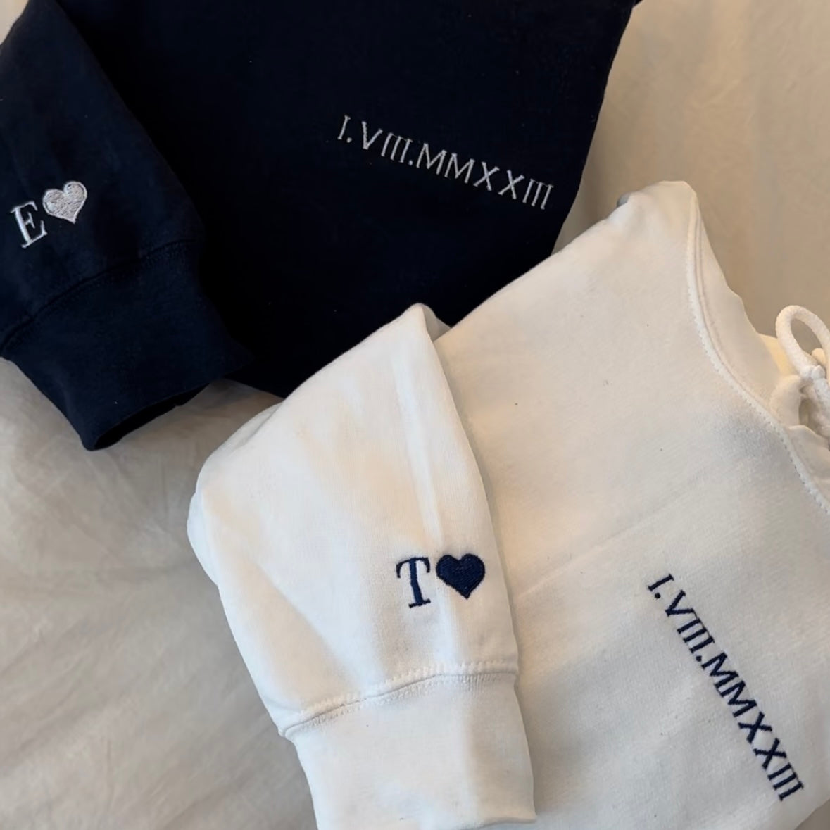Hoodie-set met datum en initiaal