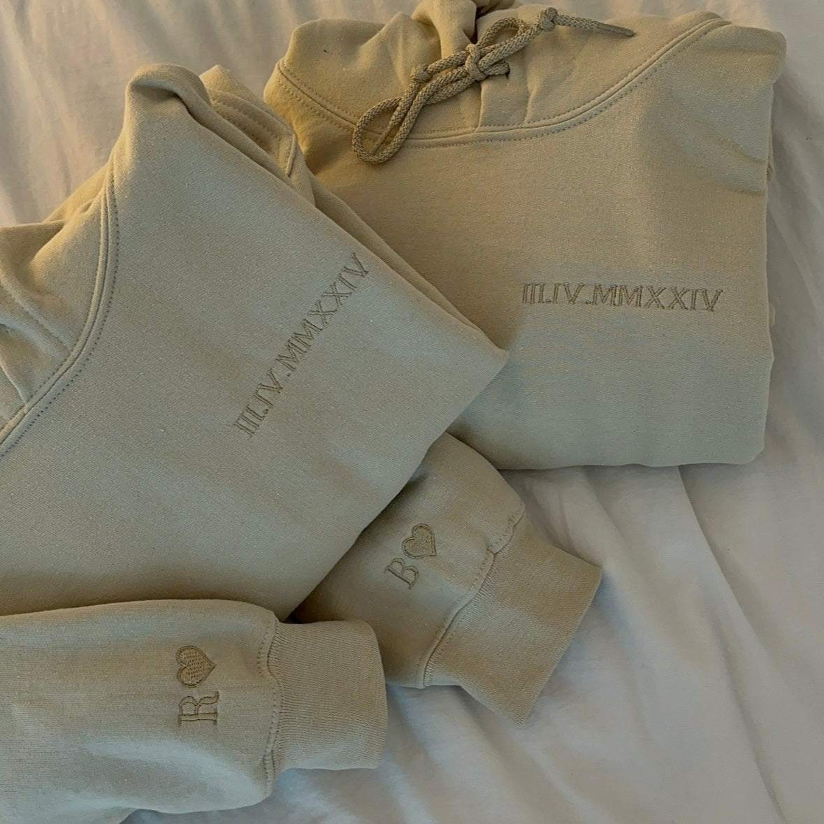 Hoodie-set met datum en initiaal