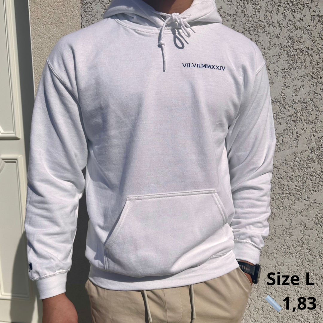 Hoodie-set met datum en initiaal